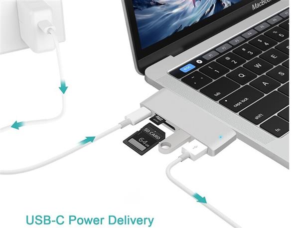 Grote foto drphone th2 5 in 1 aluminium usb c type c hub sd micro sd kaart 2 usb 3.0 poorten usb type c computers en software overige computers en software