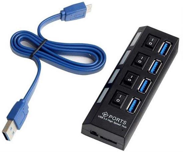 Grote foto drphone ss2 4poorten 3.0 usb hbub multi oplader adapter met aan uit knop en led verlichting zw computers en software overige computers en software