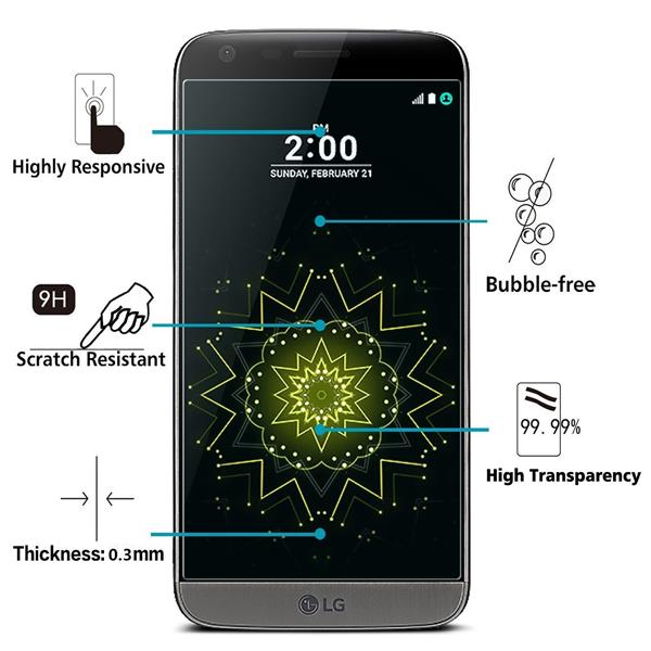 Grote foto drphone lg g5 glas glazen screen protector tempered glass 2.5d 9h 0.26mm telecommunicatie mobieltjes