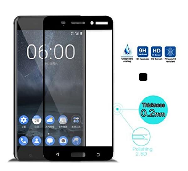 Grote foto drphone nokia 8 glas 4d volledige glazen dekking full coverage curved edge frame tempered glass zwar telecommunicatie mobieltjes