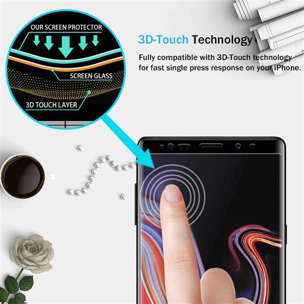 Grote foto drphone note 9 glas 4d volledige glazen dekking full coverage curved edge frame tempered glass zwart telecommunicatie mobieltjes