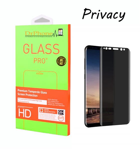 Grote foto drphone samsung s8 privacy tempered glass 4d full coverage tot aan de randen anti spy glas glaze telecommunicatie mobieltjes