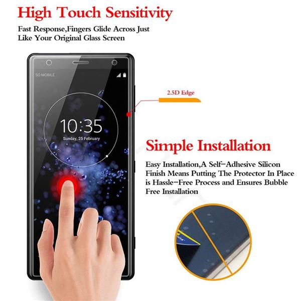 Grote foto drphone sony xz2 compact glas glazen screen protector tempered glass 2.5d 9h 0.26mm telecommunicatie mobieltjes