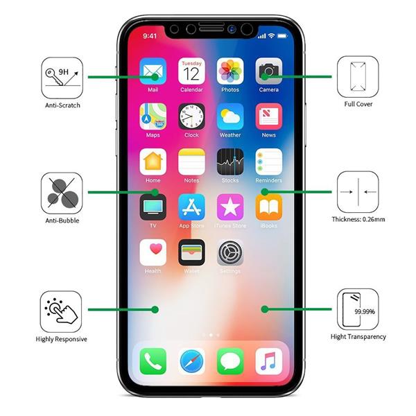 Grote foto drphone iphone x xs glas 4d volledige glazen dekking full coverage curved edge frame tempered glass telecommunicatie mobieltjes