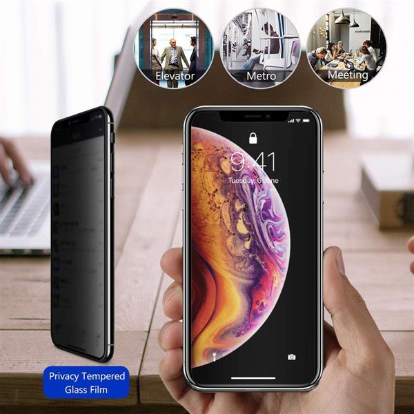 Grote foto drphone iphone xs max 6.5 inch privacy tempered glass screenprotector anti spy glas glazen scr telecommunicatie mobieltjes