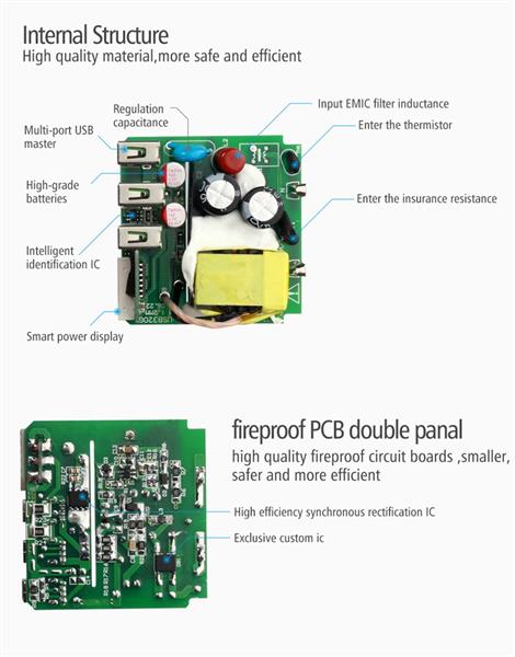 Grote foto drphone thuislader 3 poorten usb oplader 2.4a smart fast charge lader met led display real time stat telecommunicatie opladers en autoladers