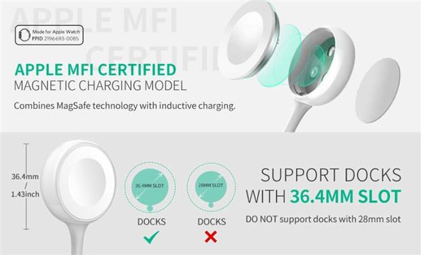 Grote foto drphone apple watch 4 3 2 1 mfi gecertificeerd wireless charging pad oplader magnetische oplaadkab telecommunicatie opladers en autoladers