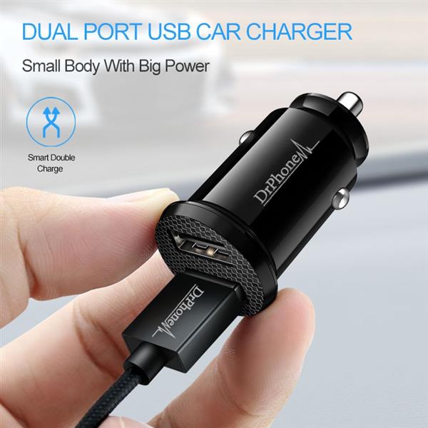 Grote foto drphone invisible 5v 2.4a usb auto oplader 1 meter type c oplaadkabel usb c samsung galaxy s10 telecommunicatie opladers en autoladers