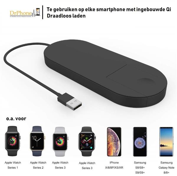 Grote foto drphone wireless dock bureaulader docking station qi lader geschikt voor apple watch 4 3 kleding dames horloges