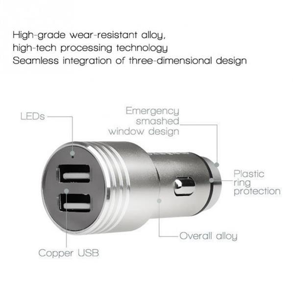 Grote foto drphone premium a1 pro dual port 3.1a auto oplader hamer functie reis lader veilig en snel l telecommunicatie opladers en autoladers