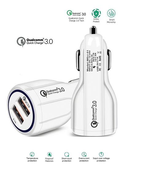 Grote foto drphone qualcomm 3.0 fast charge 30w auto oplader dual poort 2 poorten snellader reislader auto lade telecommunicatie opladers en autoladers
