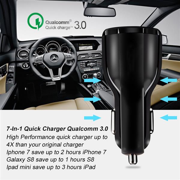 Grote foto drphone qualcomm 3.0 fast charge 30w auto oplader dual poort 2 poorten snellader reislader auto lade telecommunicatie opladers en autoladers