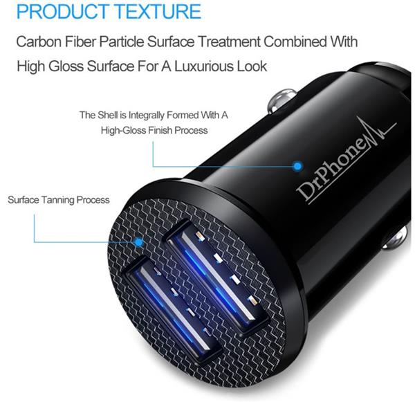 Grote foto drphone invisible 5v 2.4a usb auto oplader voor mobiele telefoon tablet gps fast charger mini auto o telecommunicatie opladers en autoladers