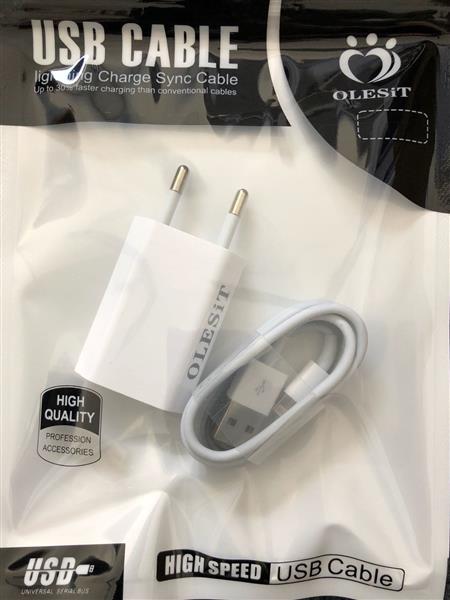 Grote foto olesit uns 1536 usb lader stekker oplader 5w adapter 1 meter oplaadkabel veillig laden apple telecommunicatie opladers en autoladers