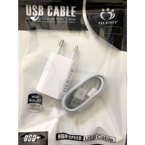 Grote foto olesit uns 1536 usb lader stekker oplader 5w adapter 3 meter oplaadkabel veillig laden apple telecommunicatie opladers en autoladers