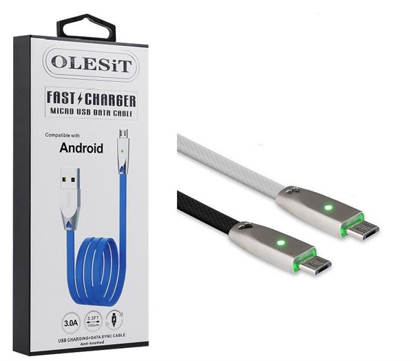 Grote foto olesit gecertificeerde tpe micro usb kabel 1 meter fast charge 3.0a high speed oplaadkabel geschik telecommunicatie opladers en autoladers