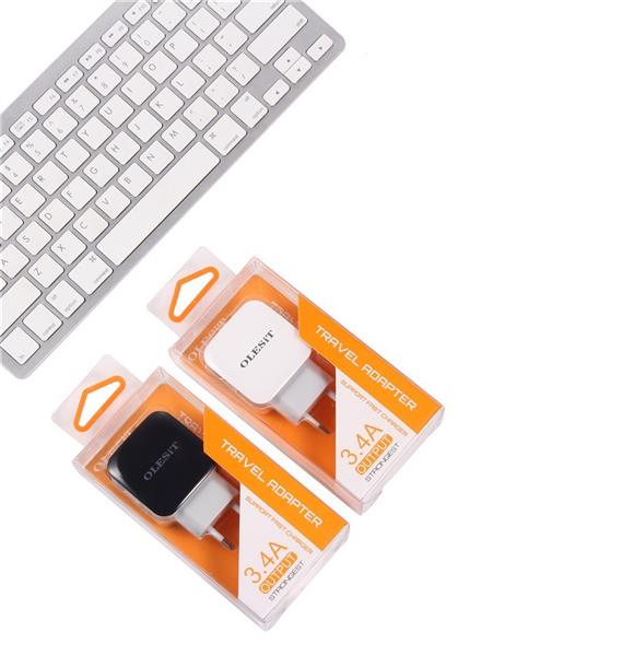 Grote foto olesit 3.4a 17w snellader adapter 2 poort micro usb 1.5m 2.1a kabel high speed geschikt voor kob telecommunicatie opladers en autoladers