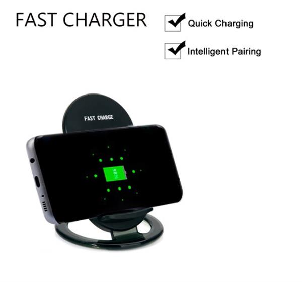 Grote foto olesit wireless fast charge qc 2.0 qi charging pad 5v 2a 2 coils snellader qi lader met dock telecommunicatie opladers en autoladers