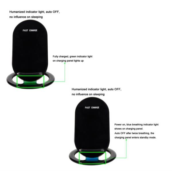 Grote foto olesit wireless fast charge qc 2.0 qi charging pad 5v 2a 2 coils snellader qi lader met dock telecommunicatie opladers en autoladers