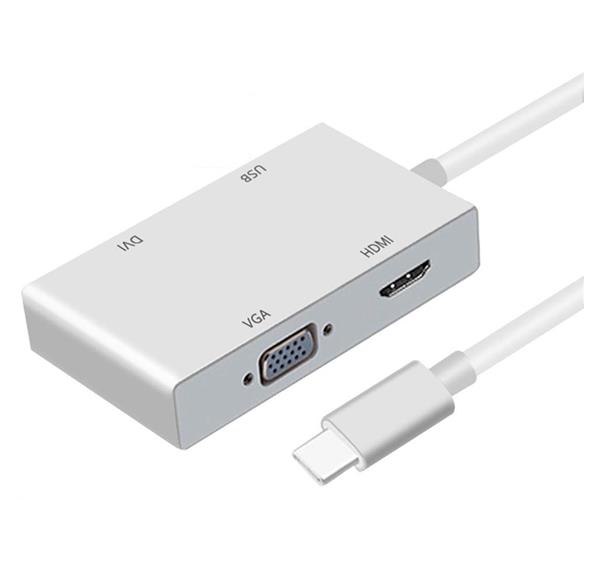 Grote foto drphone ddh2 4 in 1 adapter hub voor laptop smartphone tablet usb c naar vga 4k dvi 4k computers en software overige computers en software