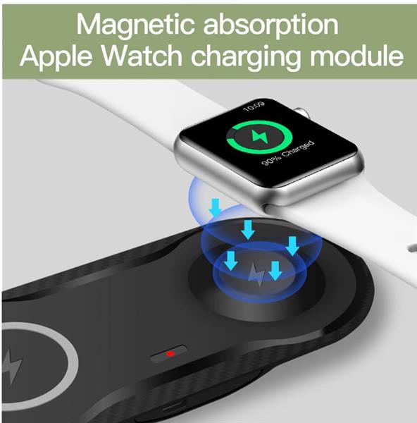 Grote foto drphone compaq 2 in 1 draadloze qi lader voor o.a. apple watch 5 4 iphone 11 10w lader wi telecommunicatie opladers en autoladers