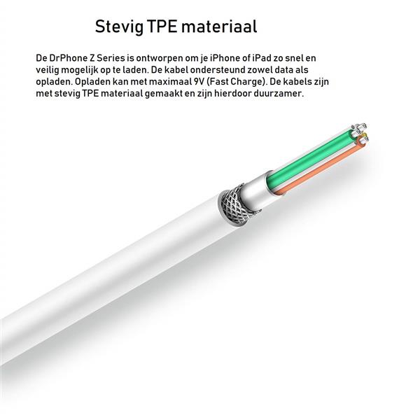 Grote foto drphone z series mfi kabel pd 1m 9v ondersteuning fast charging iphone ipad kabel usb c n telecommunicatie opladers en autoladers