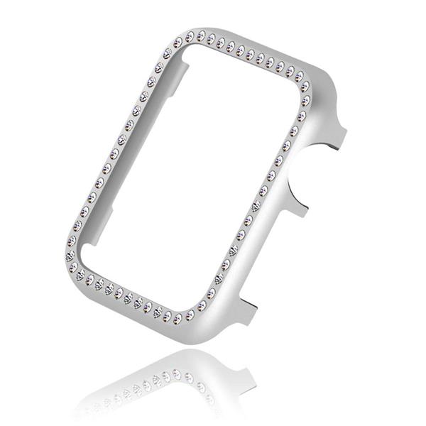 Grote foto drphone apple watch 1 2 3 38mm tpu bling case met kristal diamanten look beschermend frame zilve kleding dames horloges