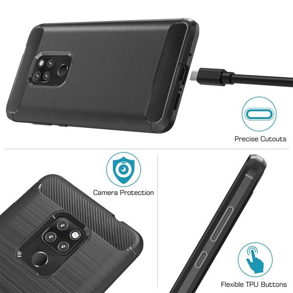 Grote foto drphone mate 20 hoesje geborsteld tpu case ultimate drop proof siliconen case carbon fiber loo telecommunicatie mobieltjes