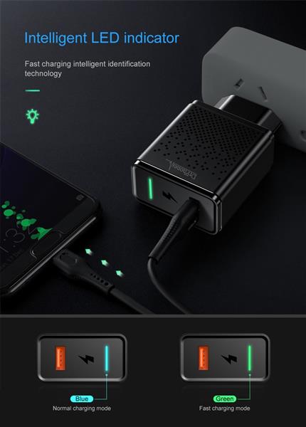 Grote foto drphone halo 18w qualcom 3.0 quick charge snel lader met led indicator wit telecommunicatie opladers en autoladers