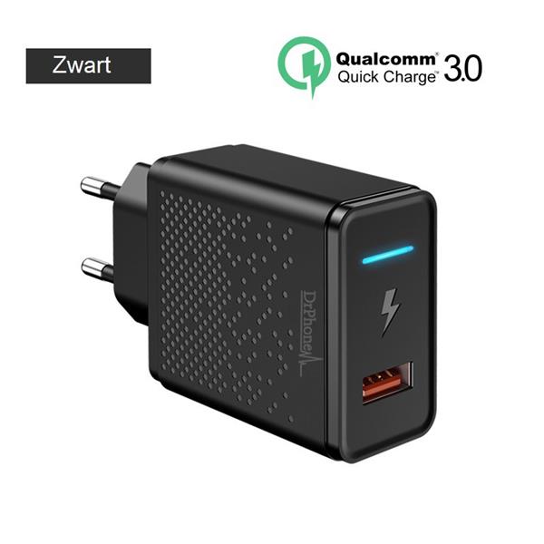 Grote foto drphone halo 18w qualcom 3.0 quick charge snel lader met led indicator wit telecommunicatie opladers en autoladers