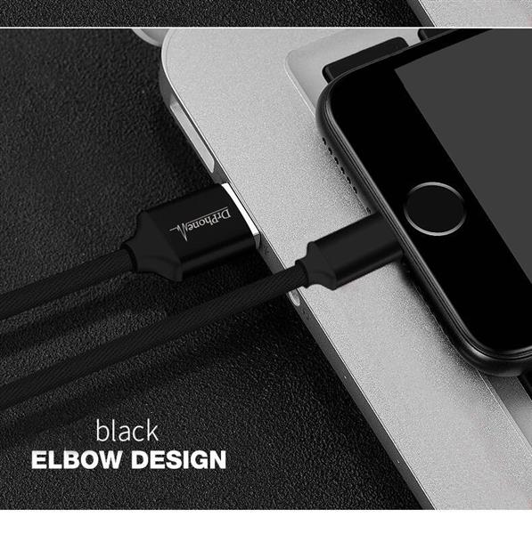 Grote foto drphone hybridx nylon kevlar oplaadkabel 1 meter lightning 8 pin kabel optimaal accuduur telecommunicatie opladers en autoladers