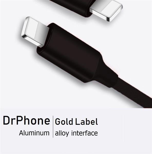 Grote foto drphone hybridx nylon kevlar oplaadkabel 1 meter lightning 8 pin kabel optimaal accuduur telecommunicatie opladers en autoladers