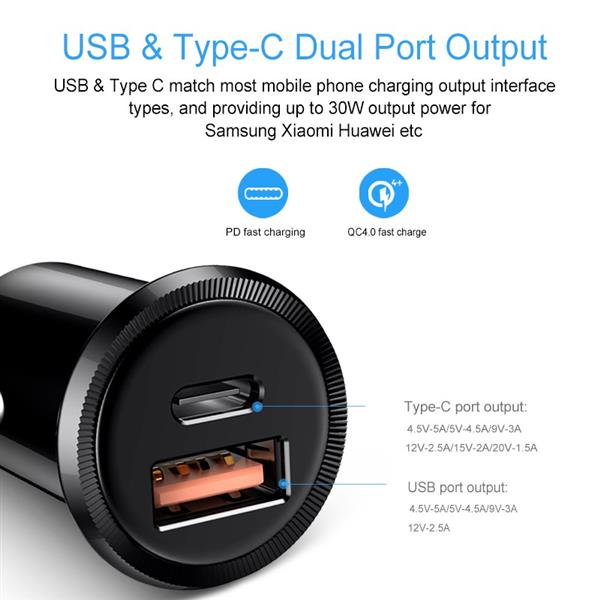 Grote foto drphone invisible pro autolader 30w usb c met pd power delivery power iphone ipad kabel telecommunicatie opladers en autoladers