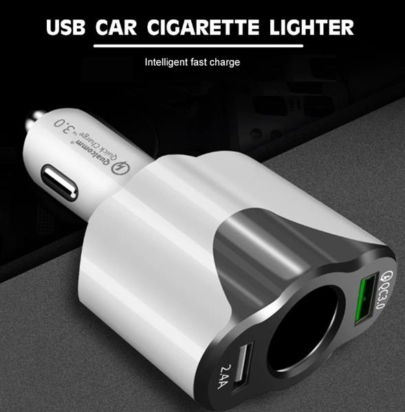 Grote foto drphone car3 2 poorten 1 sigarettenplug autolader snellader 2.4a auto bus smartphones telecommunicatie opladers en autoladers