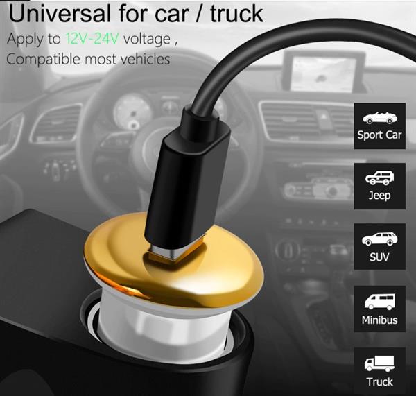 Grote foto drphone qc1 mini autolader compact krachtig 18w tablet smartphones zilver telecommunicatie opladers en autoladers