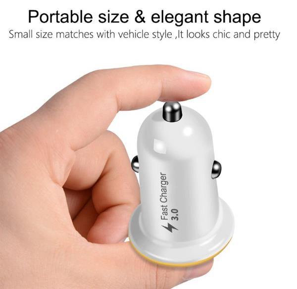 Grote foto drphone qc1 mini autolader compact krachtig 18w tablet smartphones zilver telecommunicatie opladers en autoladers