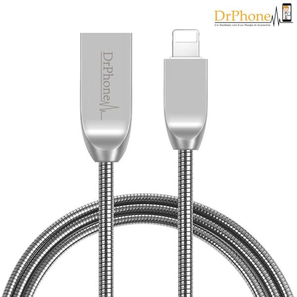 Grote foto drphone metalen zinc lightning usb kabel 5v 2.4a 1.5x sneller laden versterkte draadhardheid telecommunicatie opladers en autoladers