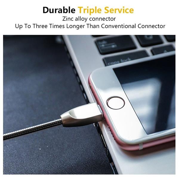 Grote foto drphone metalen zinc lightning usb kabel 5v 2.4a 1.5x sneller laden versterkte draadhardheid telecommunicatie opladers en autoladers