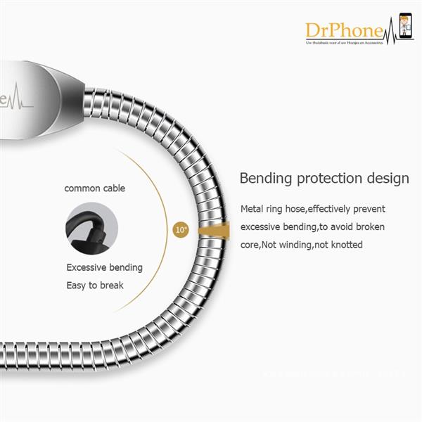 Grote foto drphone metalen zinc micro usb kabel 5v 2.4a 1.5x sneller laden versterkte draadhardheid a telecommunicatie opladers en autoladers