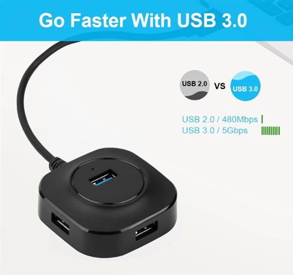 Grote foto drphone cq 4 poorten usb 3.0 hub uitbreiden usb poorten op laptop desktop pc 5gbps zwart computers en software overige computers en software