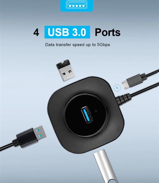 Grote foto drphone cq 4 poorten usb 3.0 hub uitbreiden usb poorten op laptop desktop pc 5gbps zwart computers en software overige computers en software