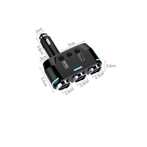 Grote foto drphone car1 multifunctionele autolader 3 contactdozen 100w 2 usb poorten 3.1a 1a 2.1a telecommunicatie opladers en autoladers