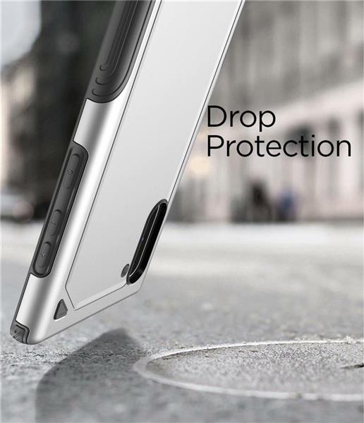 Grote foto luxwallet samsung note 10 plus case desert armor drop proof hoes metallic silver telecommunicatie mobieltjes