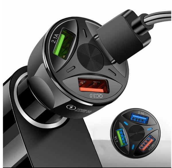 Grote foto drphone qc6 autolader 3 poorten usb qc3.0 2.1a 2.1a snelle lader volledige ondersteuning voor s telecommunicatie opladers en autoladers