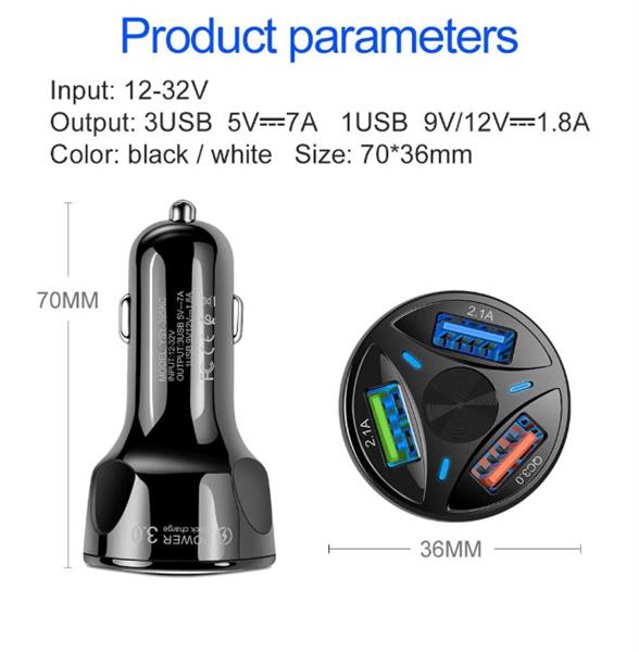 Grote foto drphone qc6 autolader 3 poorten usb qc3.0 2.1a 2.1a snelle lader volledige ondersteuning voor s telecommunicatie opladers en autoladers