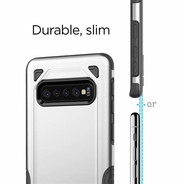 Grote foto luxwallet samsung galaxy s10 plus case desert armor drop proof hoes luxury silver telecommunicatie mobieltjes