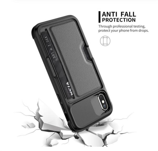 Grote foto drphone iphone xr tpu kaarhouder armor case met magnetische autohouder ondersteuning zwart telecommunicatie mobieltjes