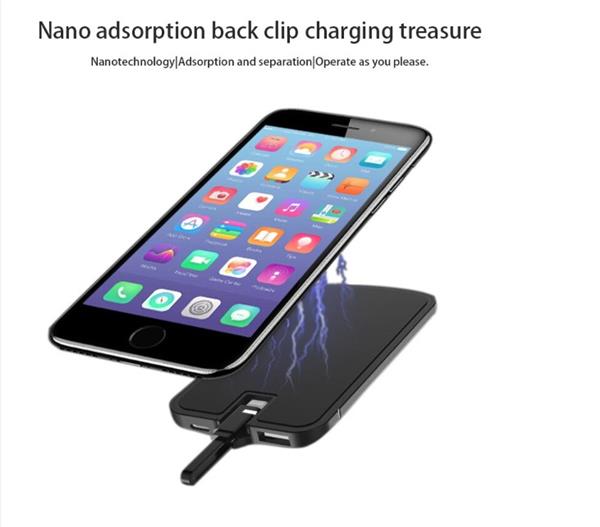 Grote foto drphone iphone lightning smart power bank batterijhouder 4000 mah met nano adsorptie gel pad zwa telecommunicatie opladers en autoladers