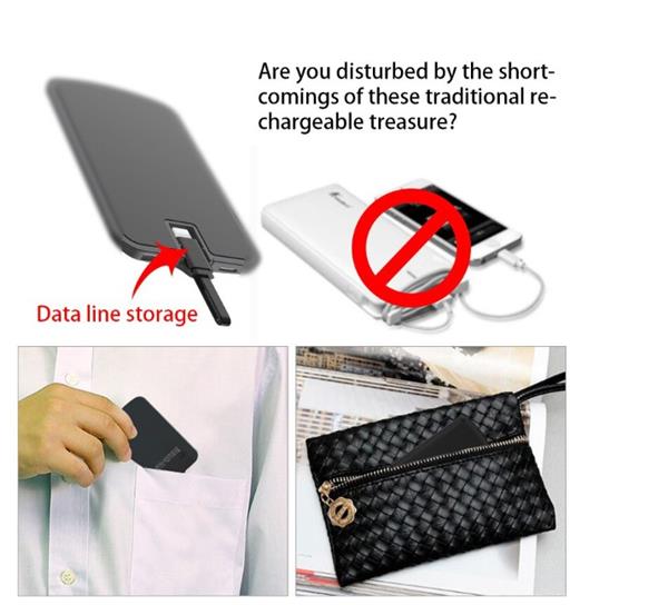 Grote foto drphone iphone lightning smart power bank batterijhouder 4000 mah met nano adsorptie gel pad zwa telecommunicatie opladers en autoladers