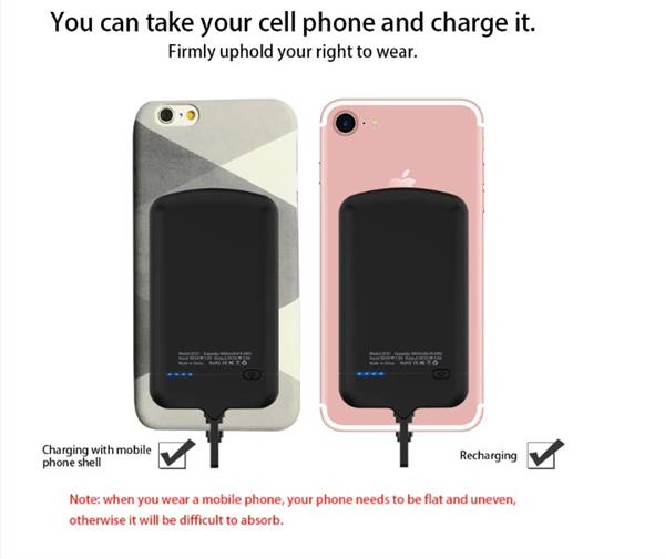 Grote foto drphone micro usb smart power bank batterijhouder 4000 mah met nano adsorptie gel pad zwart telecommunicatie opladers en autoladers